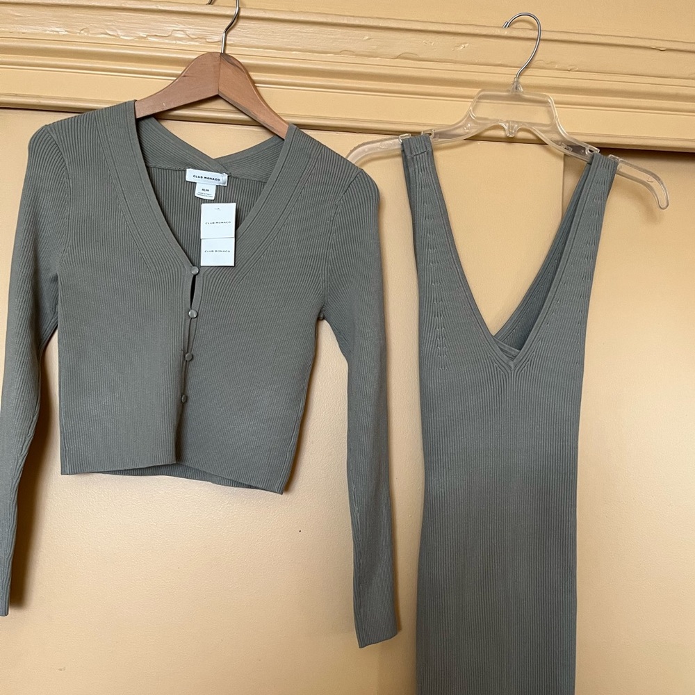 Club Monaco Button Front Ribbed Cardigan NWT Size M